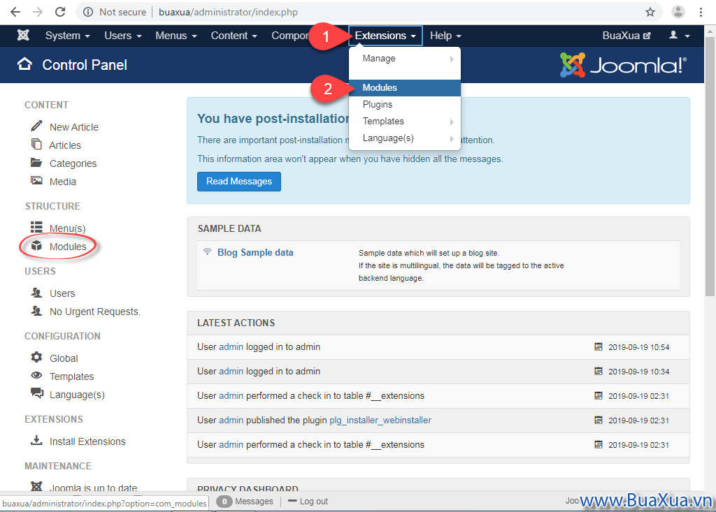 Cách sử dụng Module của Joomla!