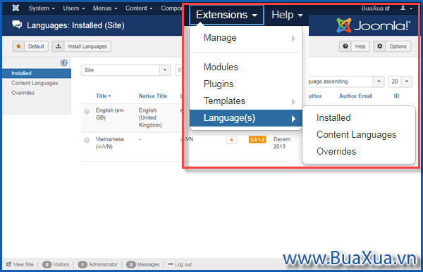 Joomla! Languages Installed Site