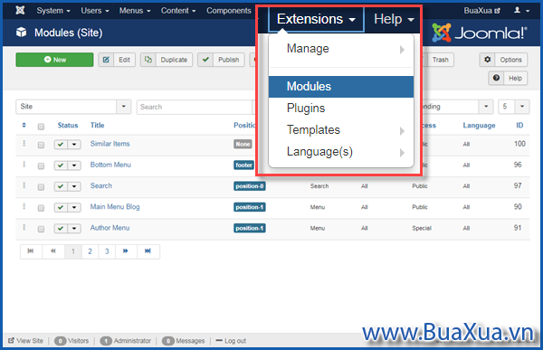 Joomla! Module Manage