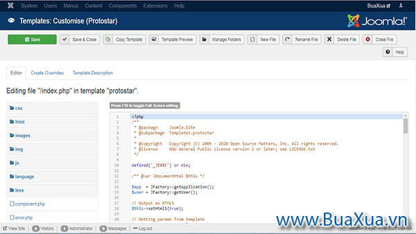 Cách chỉnh sửa giao diện Template của trang web Joomla!