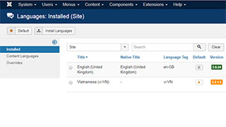 Cách cài đặt và chuyển đổi ngôn ngữ tiếng Việt cho trang web Joomla!