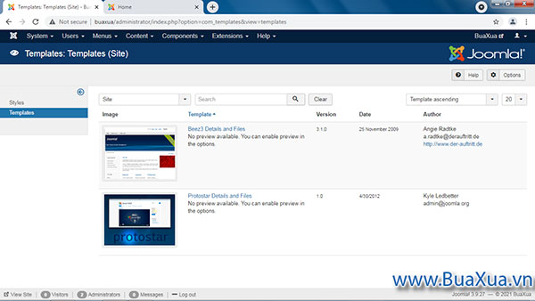 Cách quản lý các tập tin trong Template của trang web Joomla!
