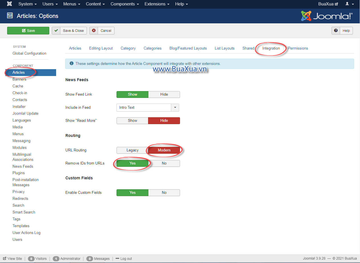 Thiết lập URL Routing để loại bỏ các số ID trong liên kết