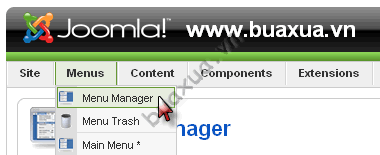 Truy cập vào Menu manager