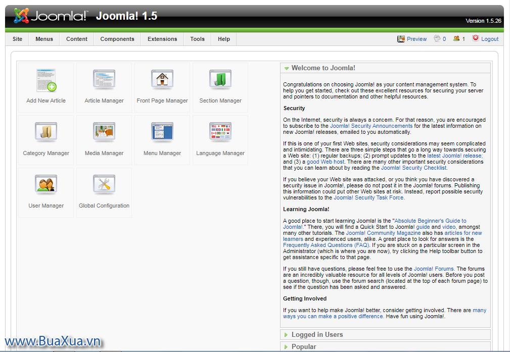 Joomla! 1.5 Back-end