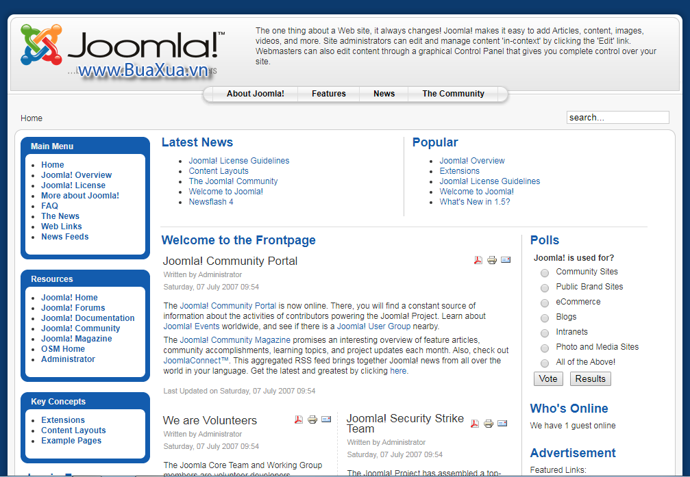 Joomla! 1.5 Front-end