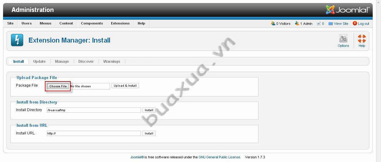 Extension Manager: Install