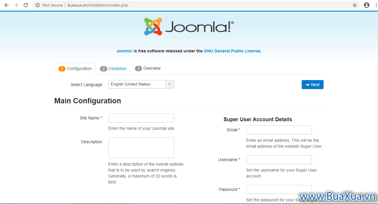 Cài đặt Joomla!