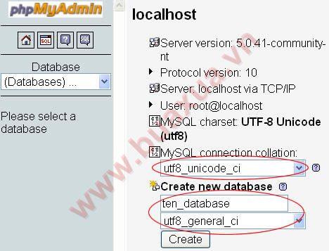 Create new database