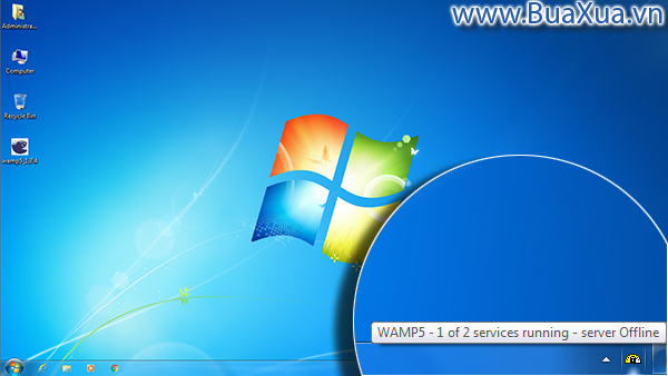 Chỉ có 1 trong 2 dịch vụ của WAMP5 đang hoạt động