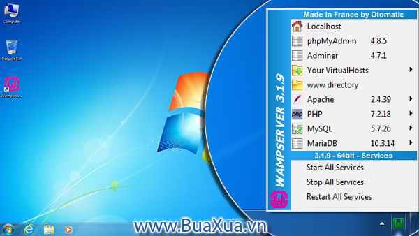 Menu của WampServer