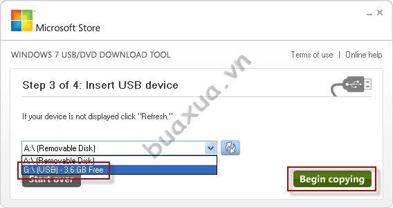 Insert USB device