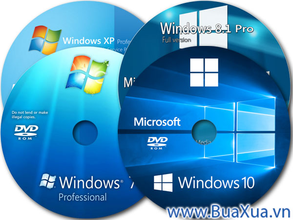 Các phiên bản cài đặt hệ điều hành Windows nguyên gốc