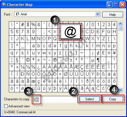 Sao chép - Copy ký tự từ Chracter map