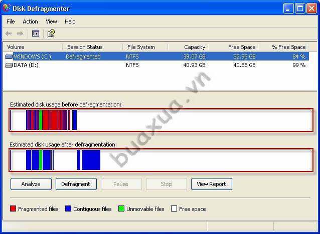 Disk Defragment complete