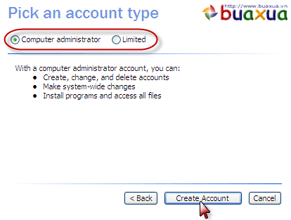 Pick an account type
