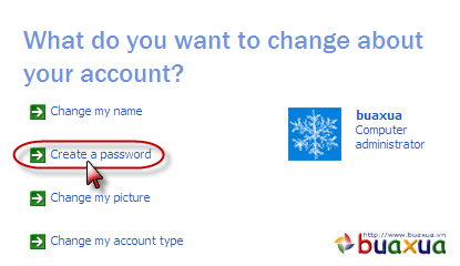 Chọn Create a password
