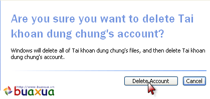 Delete account