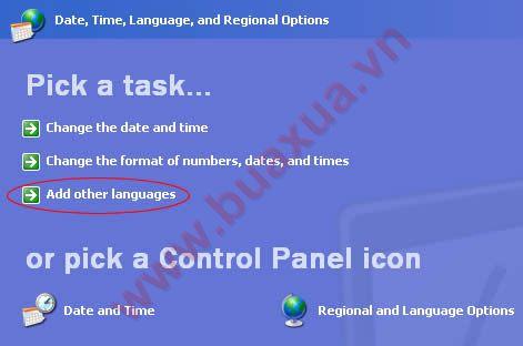 chọn Add other languages