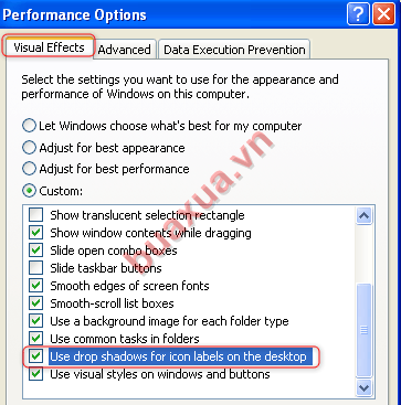 Làm trong suốt chữ của các Icon trên Desktop