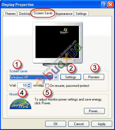 Thiết lập Screen Saver