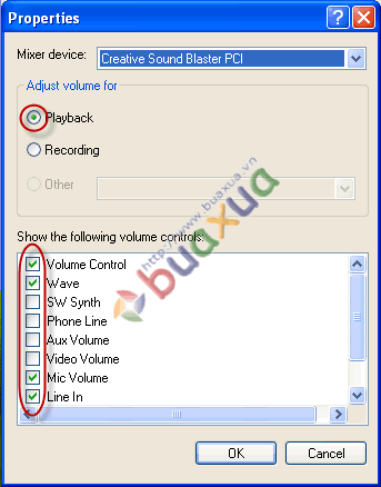 Volume control properties