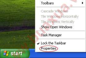 Nhấn chuột phải vào thanh Taskbar và chọn Properties