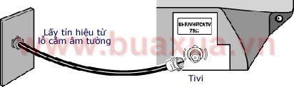 Kết nối dây cáp truyền hình với một Tivi