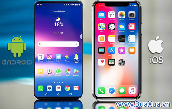 Hai hệ điều hành điện thoại thông minh đáng xem xét hiện nay là Android và iOS