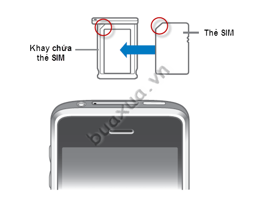 Rút khay chứa SIM ra khỏi iPhone và lắp thẻ SIM vào