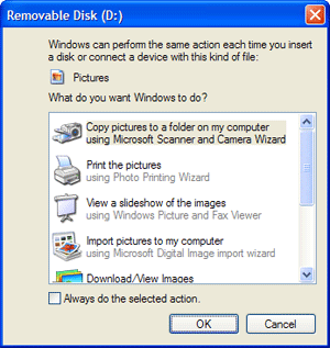 Copy pictures to a folder on my computer using Microsoft Scanner and Camera Wizard