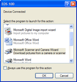 Microsoft Scanner and Camera Wizard
