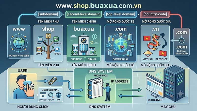 Tên miền (Domain Name) là gì? Cấu tạo cơ bản bạn cần biết Tên miền (Domain Name) là gì? Cấu tạo cơ bản bạn cần biết