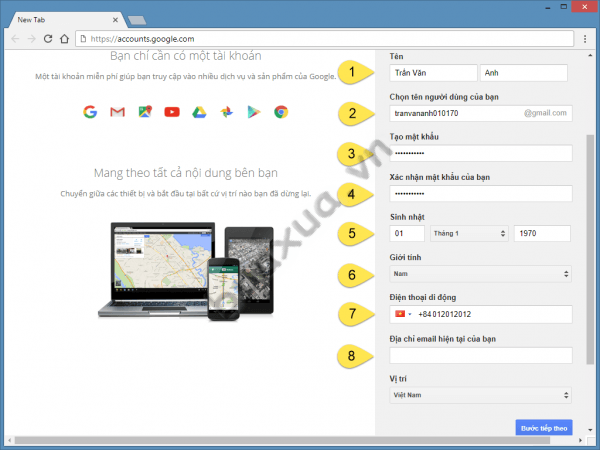 Cách đăng ký và sử dụng Gmail Việt Nam Tao-tai-khoan-google-cua-ban-fit-600x450