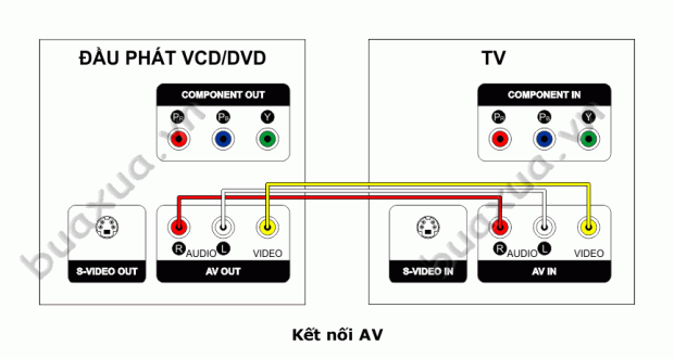 Kết nối qua cổng AV - Audio/Video